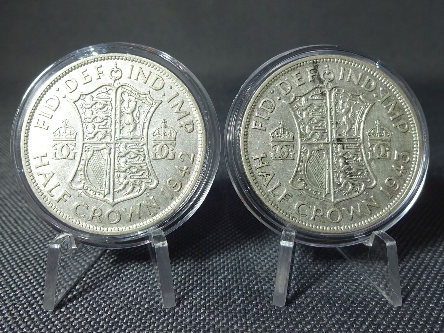 Silbermünzen Set England 1942 1943 Half 1/2 Crown George VI.