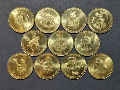 Medaillen Set Frankreich 1969 Token Total Museum Louvre Krieg Napoleon Bonaparte Erhaltung!