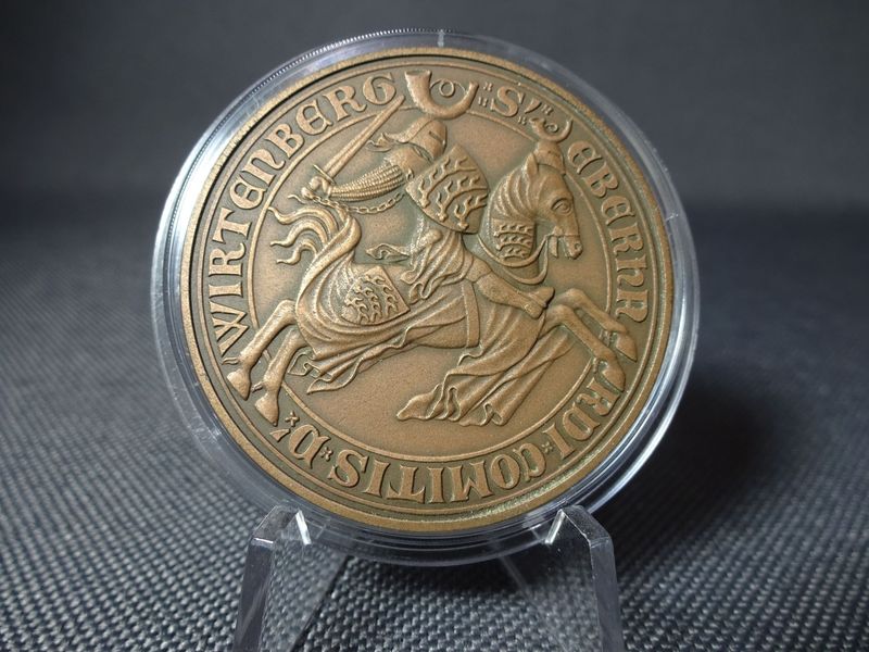 Medaille Deutschland Siegel Replikat Eberhard I. Ritter Staaliche Münze Stuttgart Medaille Deutschland Siegel Replikat Eberhard I. Ritter Staaliche Münze Stuttgart