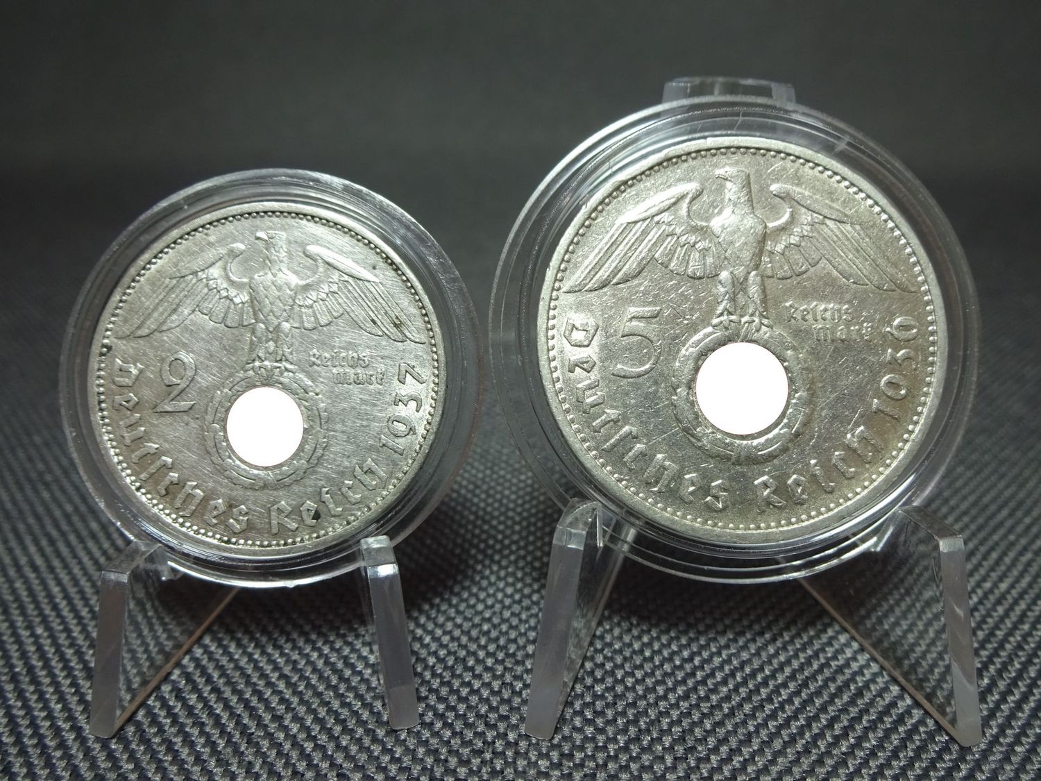 Silbermünzen Set Drittes Reich 1936 1937 A F 2 5 Reichsmark Hindenburg