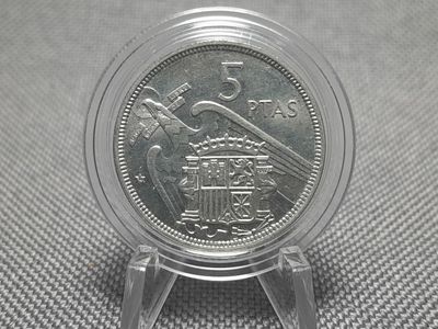Münze Spanien 1957 5 Pesetas 1974 Stern ? 74 Peseten Franco Erhaltung (2)