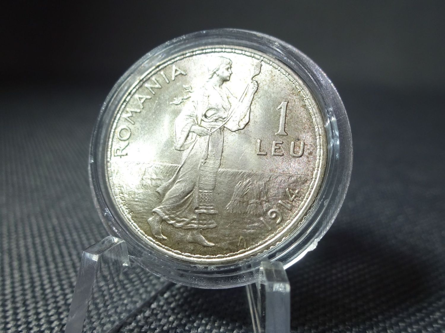 Silbermünze Rumänien 1914 1 Leu König Karl Carol I. Königreich Erhaltung! 2. Silbermünze Rumänien 1914 1 Leu König Karl Carol I. Königreich Erhaltung! 2.