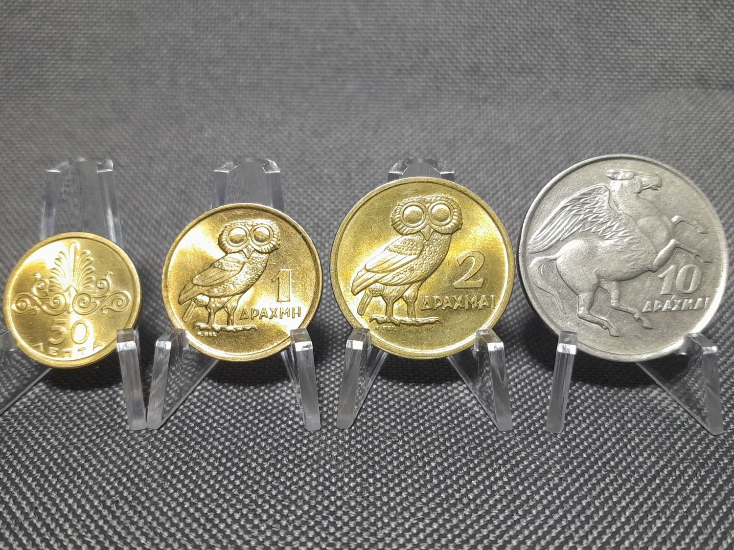 Münzen Set Griechenland 1973 1 2 10 50 Lepta Drachmen Eule Athen Erhaltung