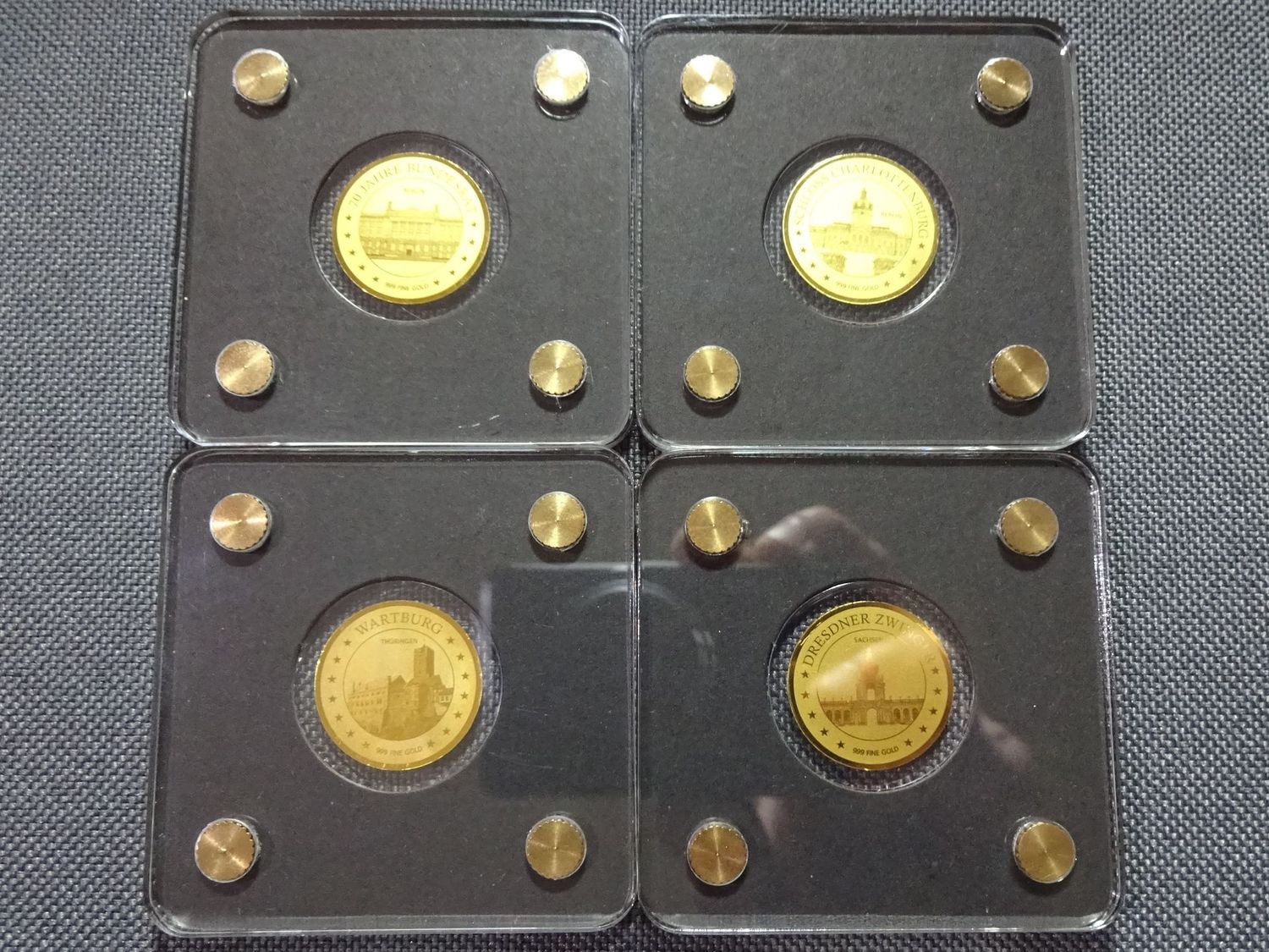 Goldmünzen Set Tschad Wartburg Dresdner Zwinger Schloss Charlottenburg Bundesrat 1/500 Oz Unze Goldmünzen Set Tschad Wartburg Dresdner Zwinger Schloss Charlottenburg Bundesrat 1/500 Oz Unze