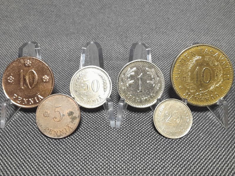 Münzen Set Finnland 1919 1920 1932 1935 1937 5 10 25 50 Penniä 1 10 Markkaa Erhaltung Münzen Set Finnland 1919 1920 1932 1935 1937 5 10 25 50 Penniä 1 10 Markkaa Erhaltung