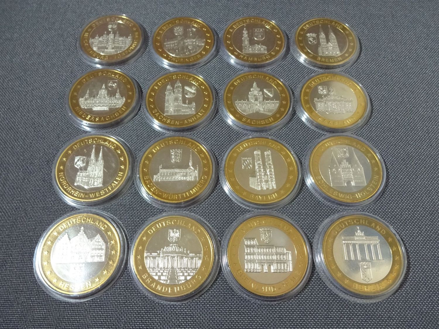 Medaillen Set Gebäude Deutschland 16x Bundesländer Architektur Wahrzeichen