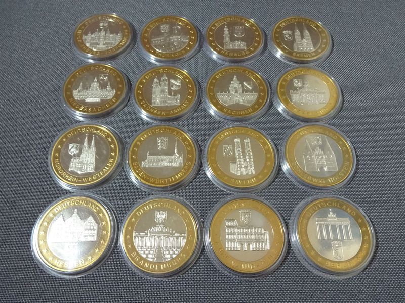 Medaillen Set Gebäude Deutschland 16x Bundesländer Architektur Wahrzeichen