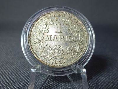 Silbermünze Deutsches Kaiserreich 1914 G 1 Mark Karlsruhe Fehlprägung 2. Silbermünze Deutsches Kaiserreich 1914 G 1 Mark Karlsruhe Fehlprägung 2.
