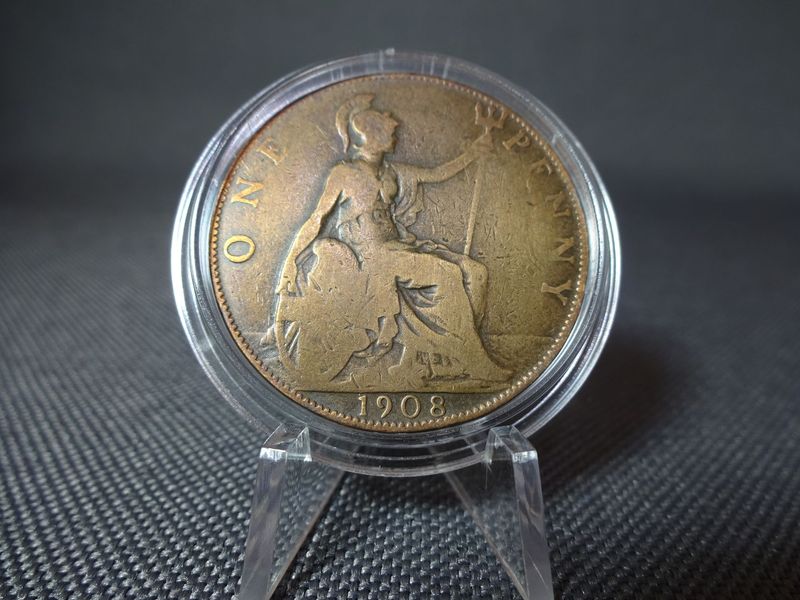 Münze England 1908 1 Penny König Edward VII. Münze England 1908 1 Penny König Edward VII.