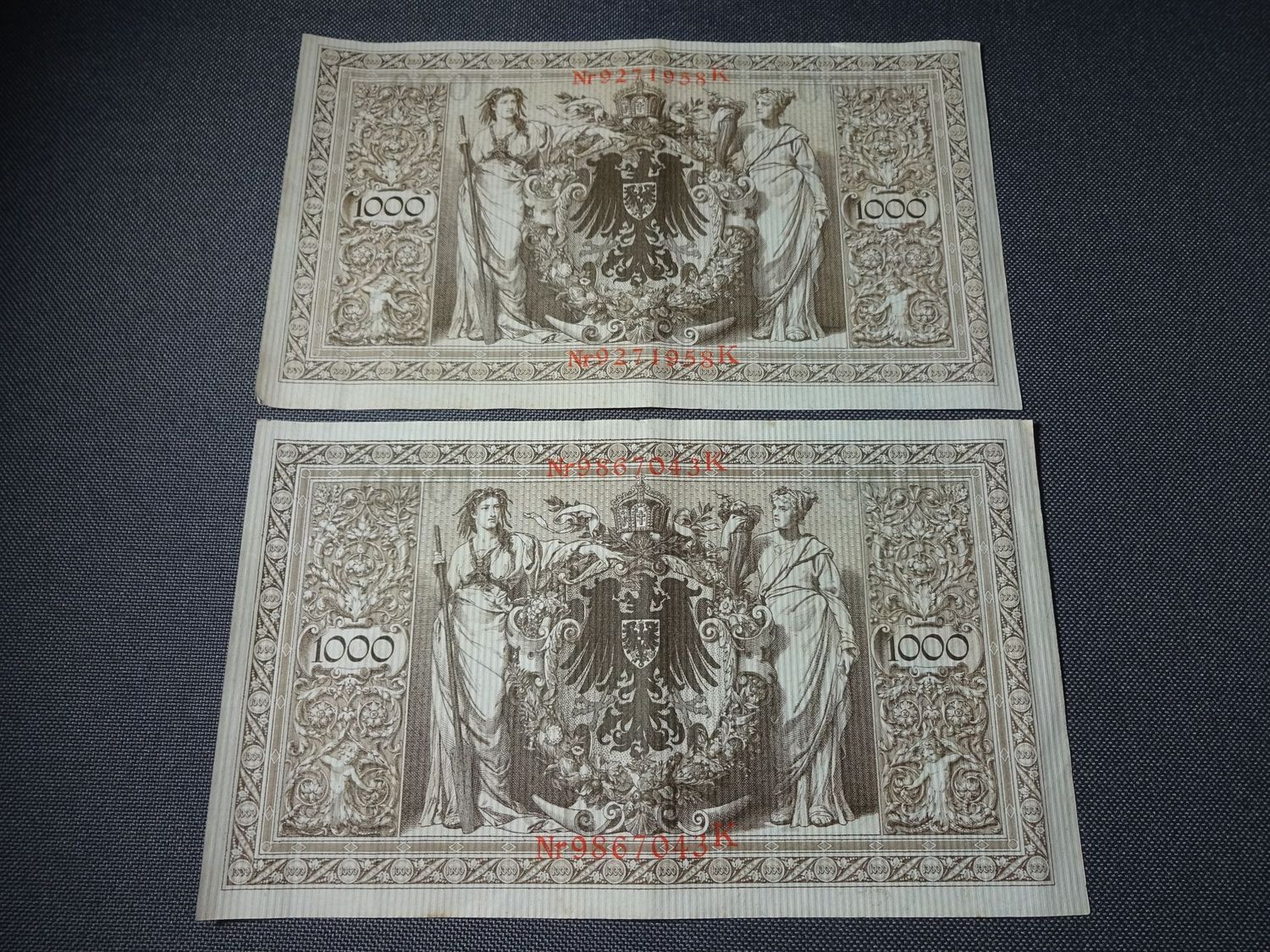 Banknoten Set Deutsches Kaiserreich 1910 1000 Mark Reichsbanknote Geldschein Banknoten Set Deutsches Kaiserreich 1910 1000 Mark Reichsbanknote Geldschein