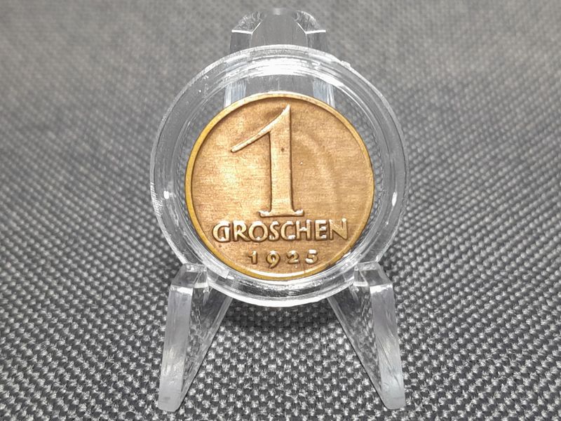 Münze Österreich 1925 1 Groschen Adler Lichtenrader Fehlprägung Erhaltung
