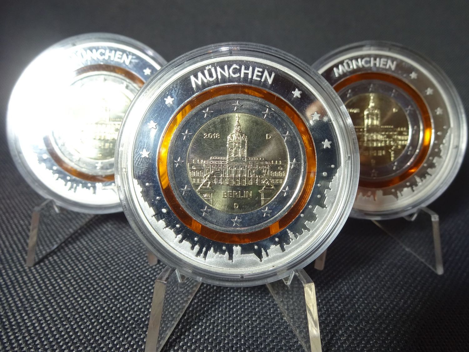 Münze Deutschland 2018 D 2 Euro München Orange Polymerring