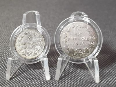 Silbermünzen Set Baden 1833 1835 3 6 Kreuzer Großherzog Leopold Altdeutschland