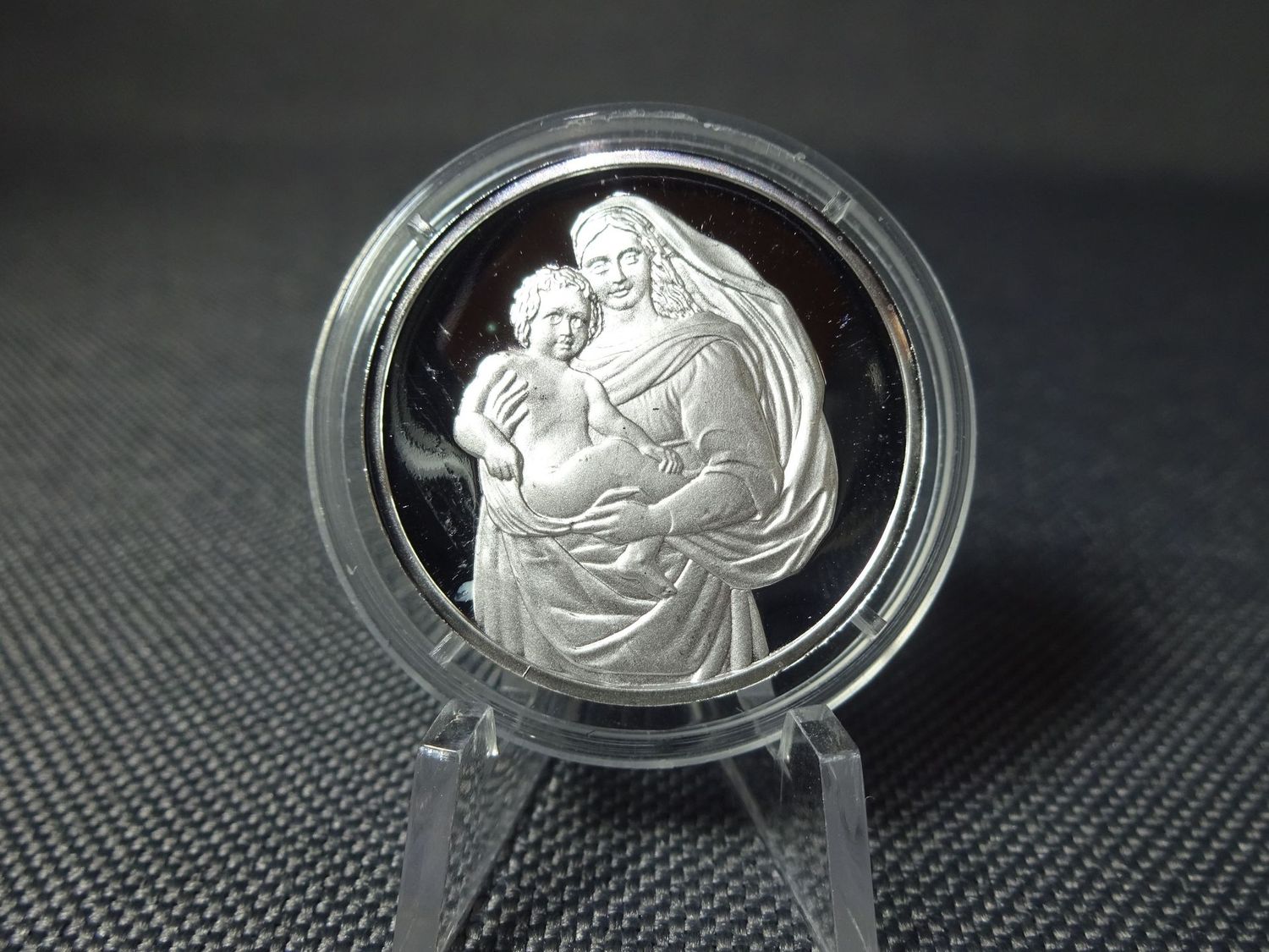 Silbermedaille Maria Jesus Madonna Patrona Silbermedaille Maria Jesus Madonna Patrona
