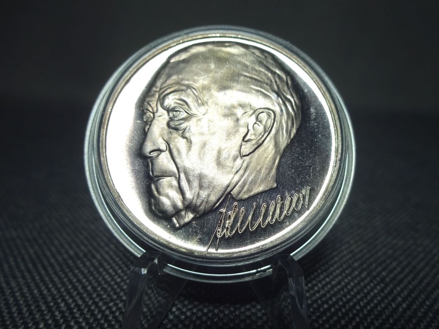Silbermedaille Deutschland 1967 Adenauer Unterschrift Cusus Ut Memoria Vivat