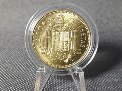 Münze Spanien 1953 2,5 Pesetas 1969 Stern ? 69 Franco Peseten Sehr Selten Erhaltung!