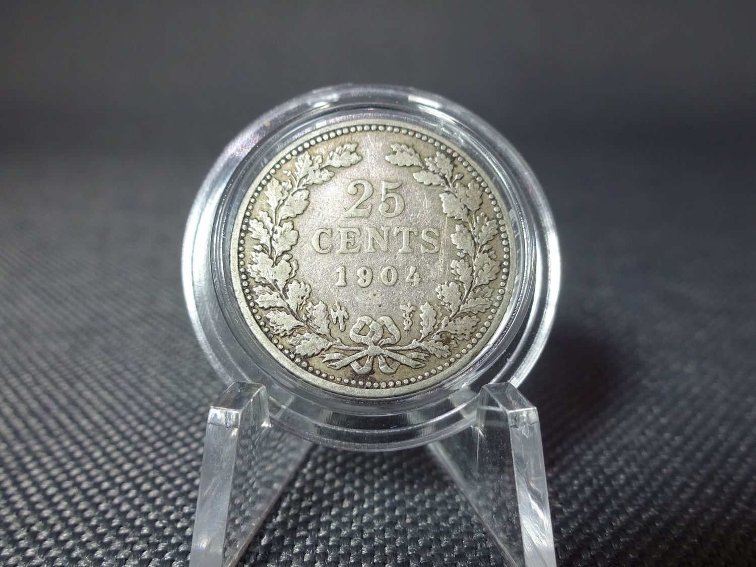 Silbermünze 1904 25 Cents Niederlande Königin Wilhelmina Silbermünze 1904 25 Cents Niederlande Königin Wilhelmina