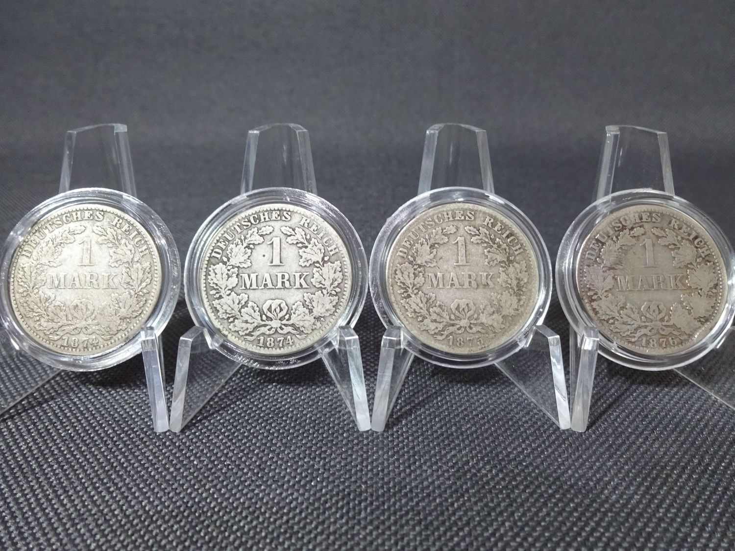 Silbermünzen Set Deutsches Kaiserreich 1874 - 1876 A D 4x 1 Mark Berlin München