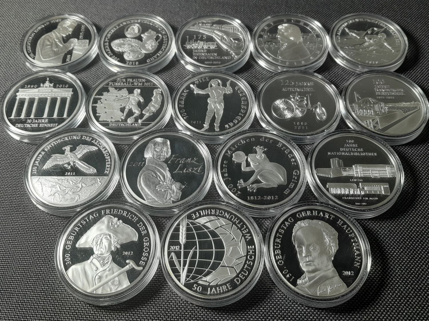 Medaillen Set 2010 2011 2012 Deutschland 10 Euro Sammlermünzen Versilbert PP Proof Medaillen Set 2010 2011 2012 Deutschland 10 Euro Sammlermünzen Versilbert PP Proof