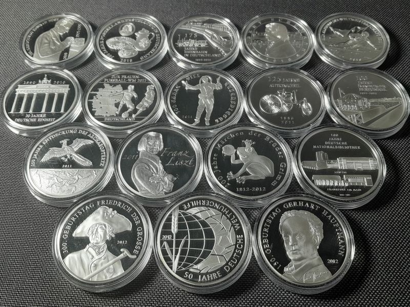 Medaillen Set 2010 2011 2012 Deutschland 10 Euro Sammlermünzen Versilbert PP Proof Medaillen Set 2010 2011 2012 Deutschland 10 Euro Sammlermünzen Versilbert PP Proof