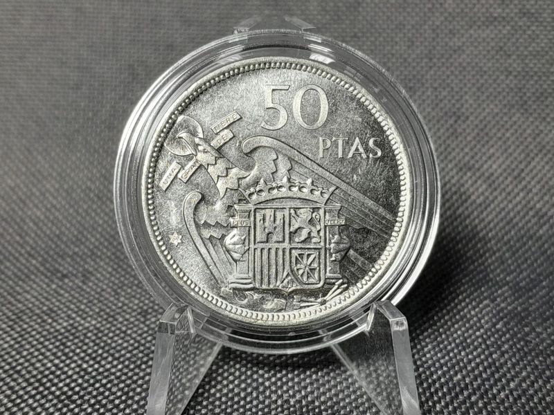 Münze Spanien 1957 50 Pesetas 1969 Stern ? 69 Franco Peseten Sehr Selten Erhaltung!