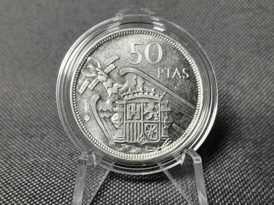 Münze Spanien 1957 50 Pesetas 1969 Stern ? 69 Franco Peseten Sehr Selten Erhaltung!