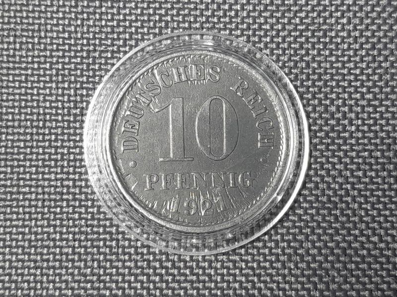 Münze Deutsches Kaiserreich 1921 10 Pfennig Fehlprägung Erhaltung!