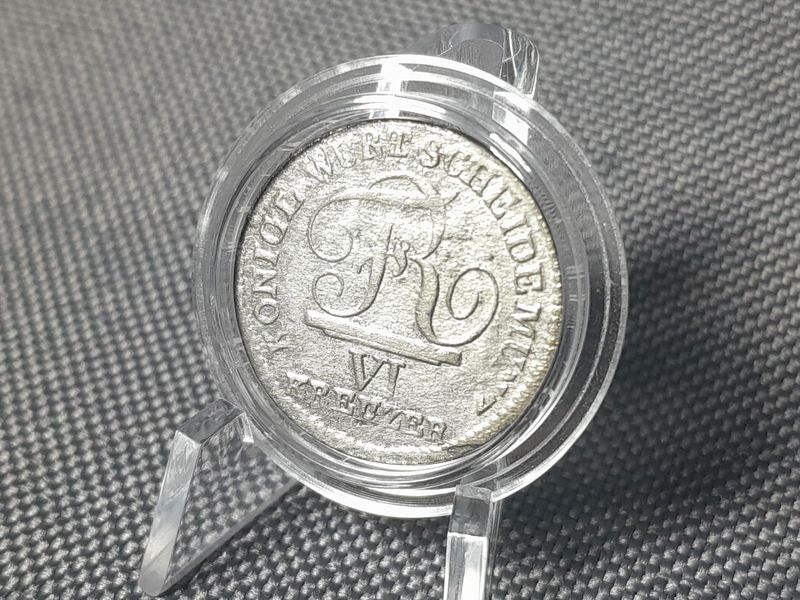 Silbermünze 1809 6 Kreuzer Württemberg Friedrich I. Altdeutschland