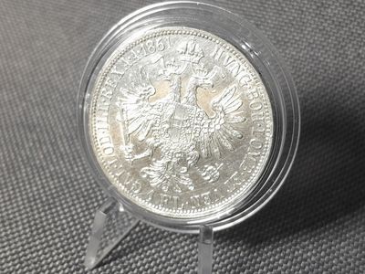 Silbermünze Österreich 1861 A 1 Florin Kaiser Franz Joseph I. KuK Erhaltung!