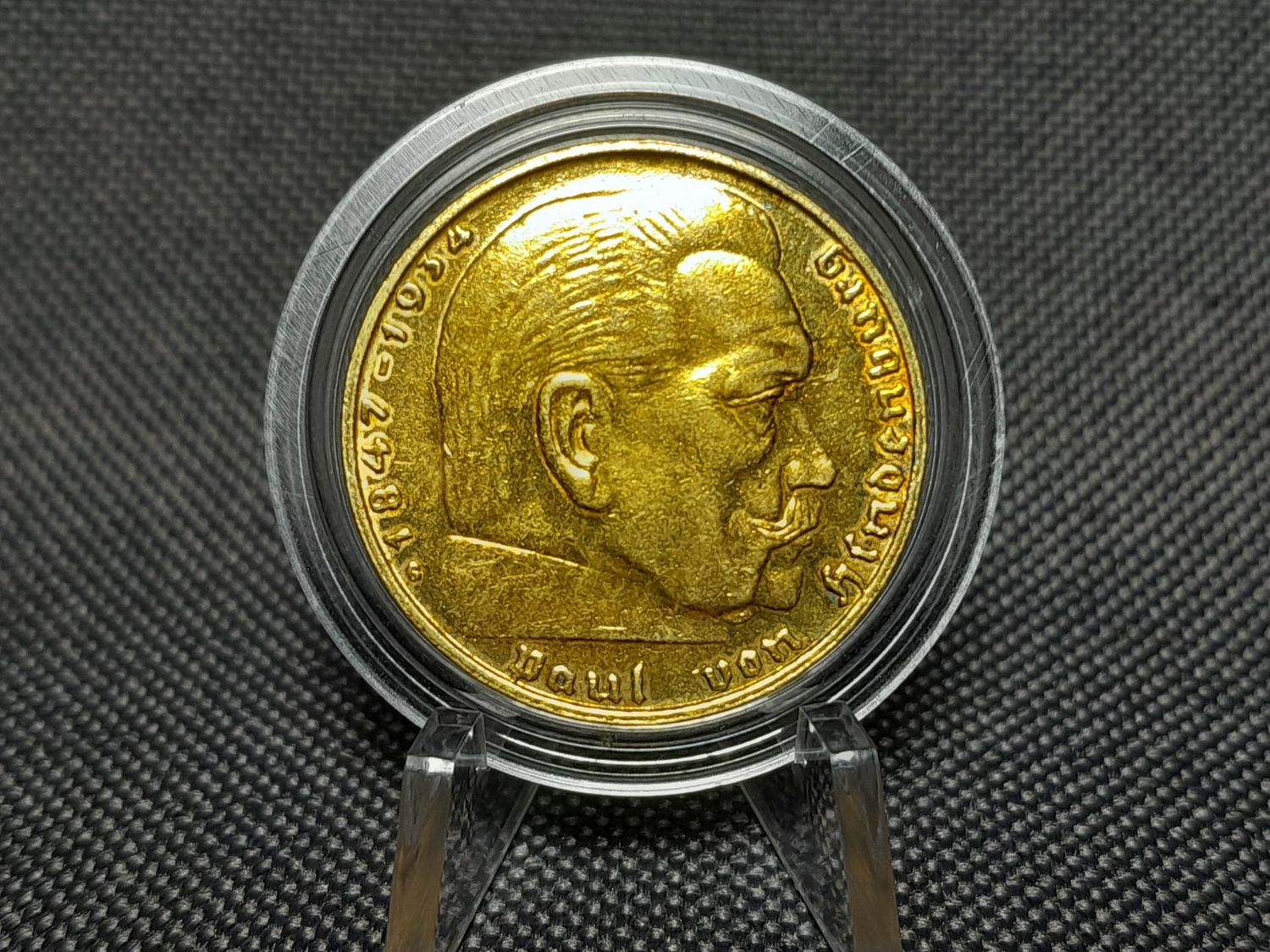 Silbermünze Drittes Reich 1939 G 2 Reichsmark Karlsruhe Hindenburg Vergoldet