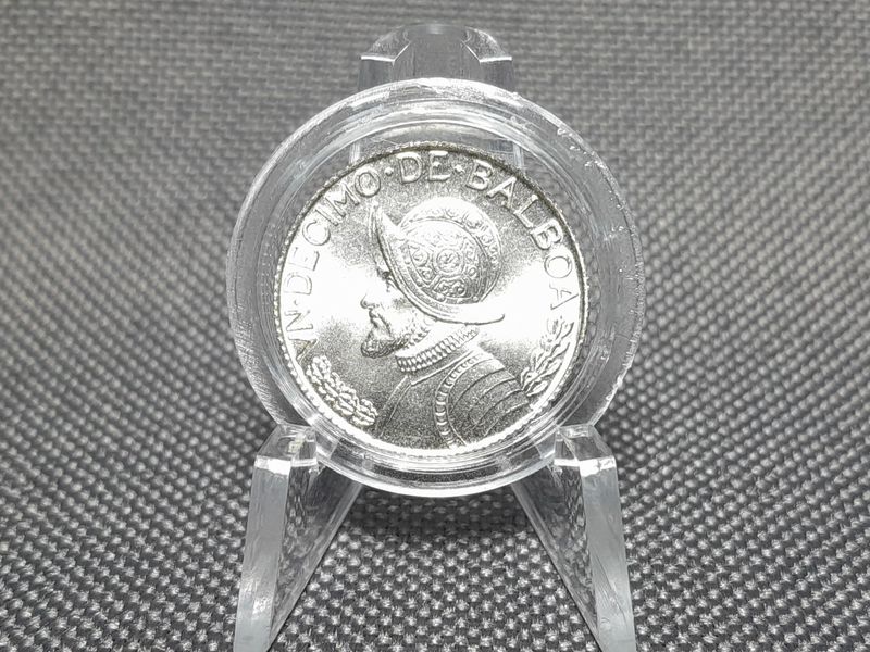Silbermünze Panama 1962 1/10 Balboa Vasco Núñez Erhaltung!!!