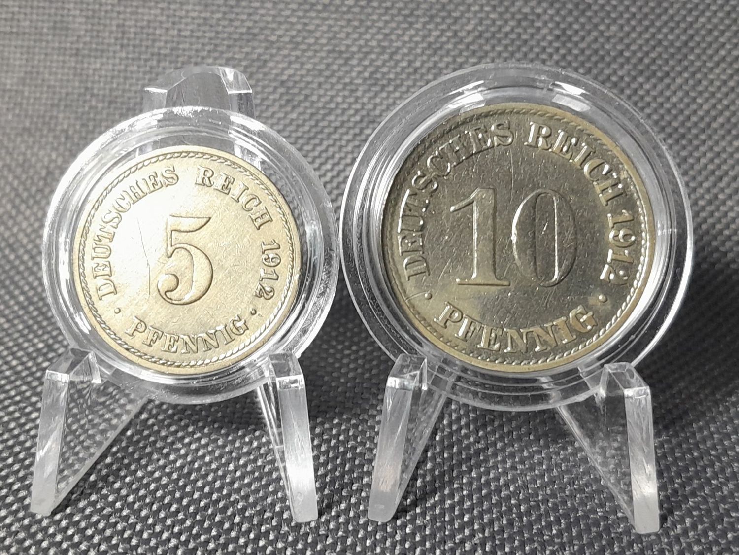 Münzen Set Deutsches Kaiserreich 1912 A 5 10 Pfennig Berlin Erhaltung!