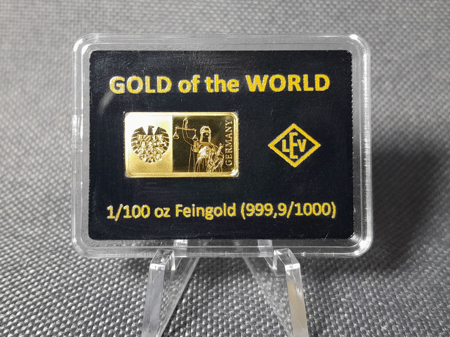 Goldbarren Justitia Deutschland Gold of the World 1/100 Oz Unze