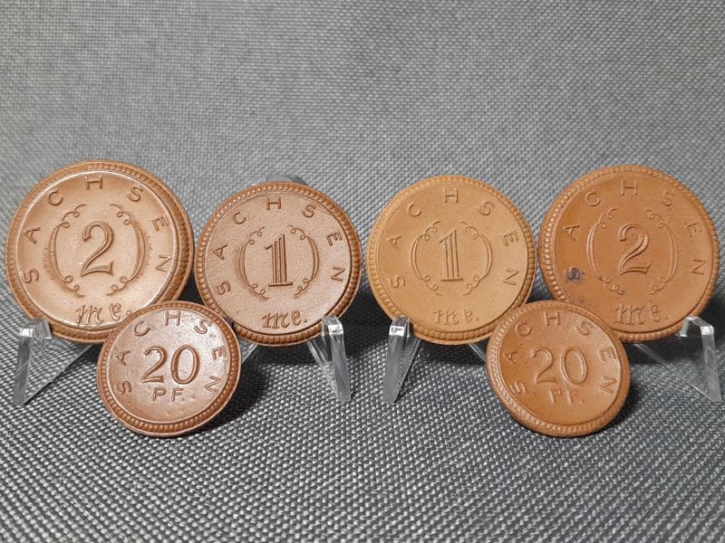 Münzen Set Notgeld Deutsches Kaiserreich 1921 20 Pfennig 1 2 Mark Sachsen Porzellan