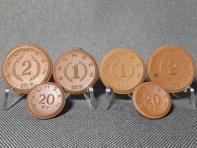 Münzen Set Notgeld Deutsches Kaiserreich 1921 20 Pfennig 1 2 Mark Sachsen Porzellan