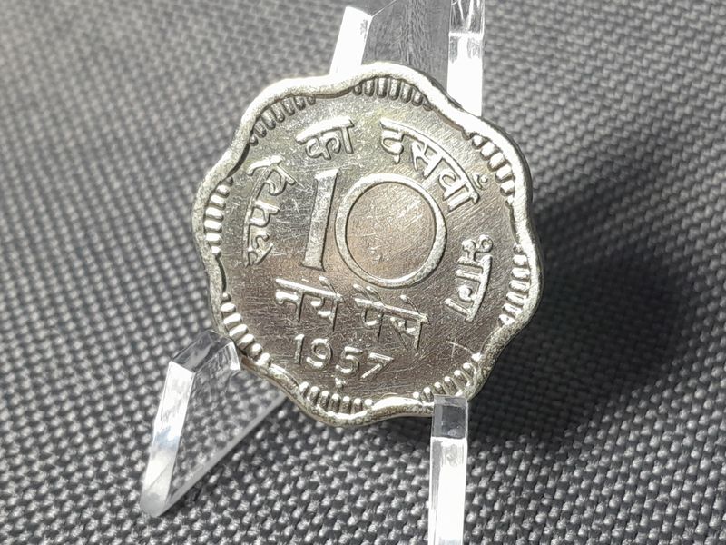 Münze Indien 1957 10 Paise Erhaltung!