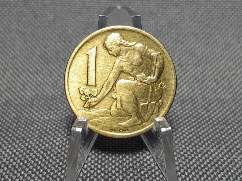 Münze 1962 1 Koruna Tschechoslowakei Fehlprägung Erhaltung!