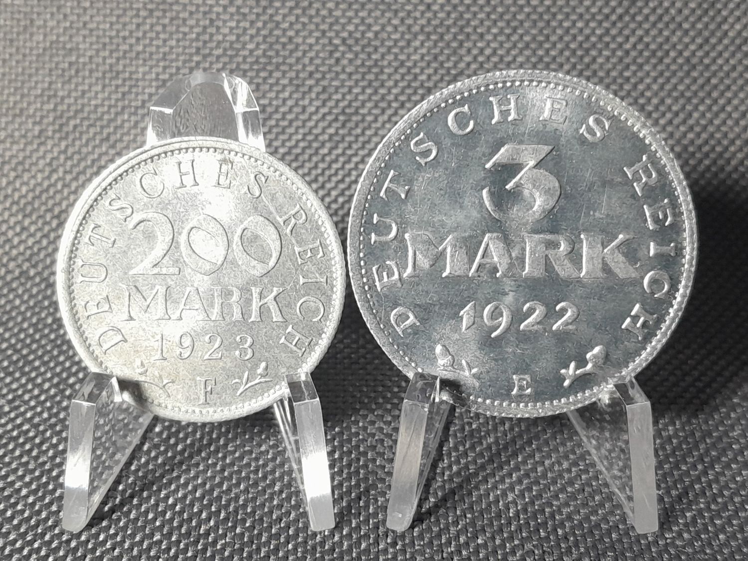 Münzen Set Weimarer Republik 1922 1923 E F 3 200 Mark Fehlprägung