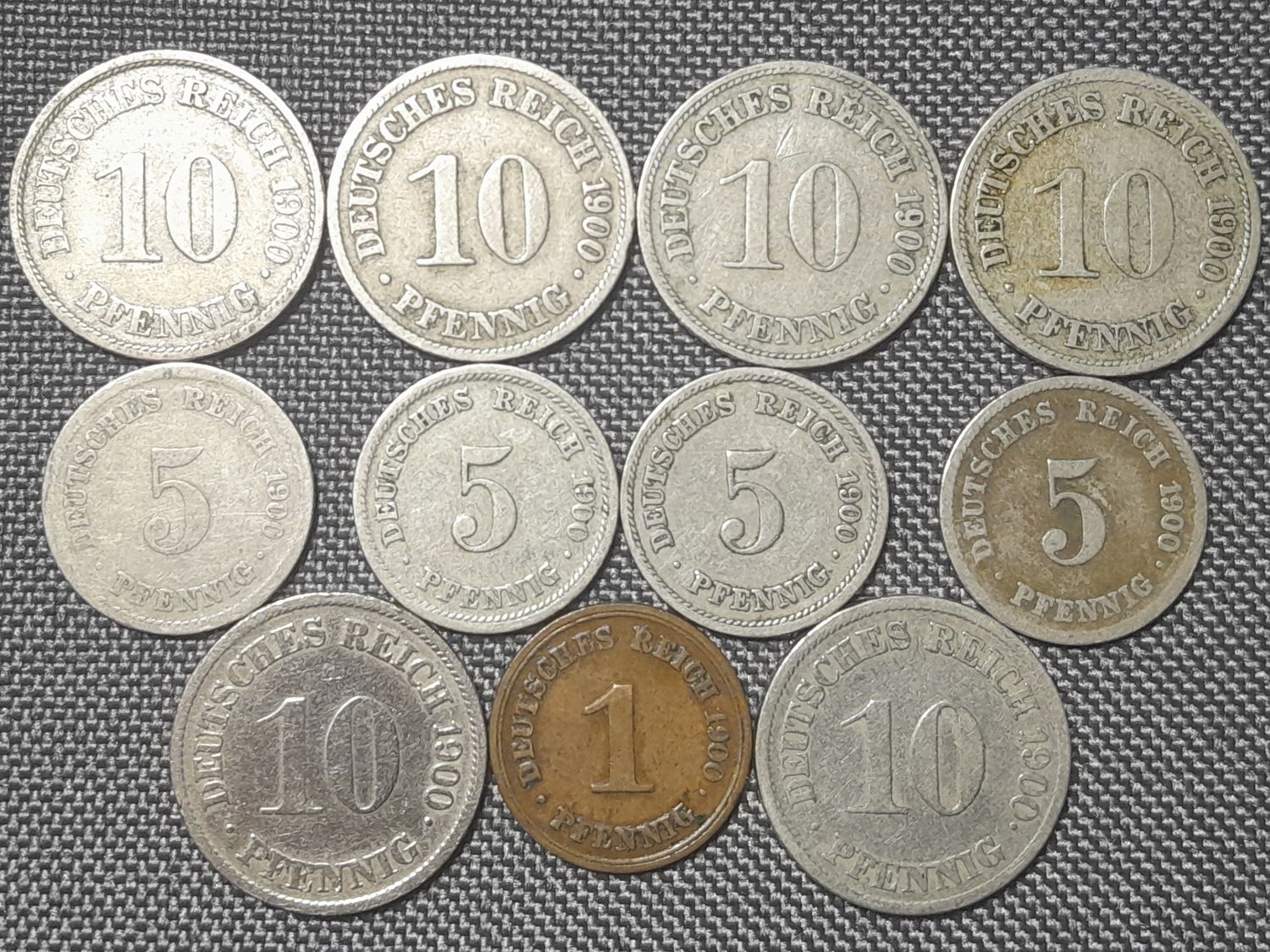 Münzen Set Deutsches Kaiserreich 1900 A D F G J 1 5 10 Pfennig Fehlprägung Münzen Set Deutsches Kaiserreich 1900 A D F G J 1 5 10 Pfennig Fehlprägung