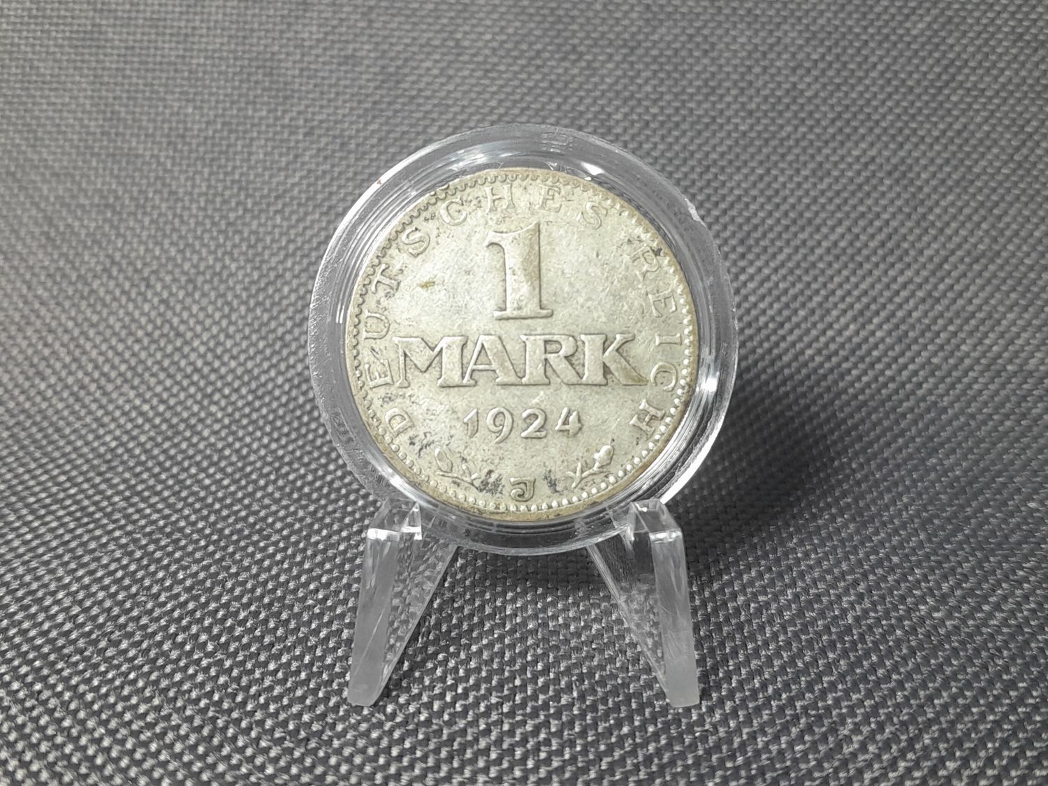 Silbermünze Weimarer Republik 1924 J 1 Mark Hamburg Patina