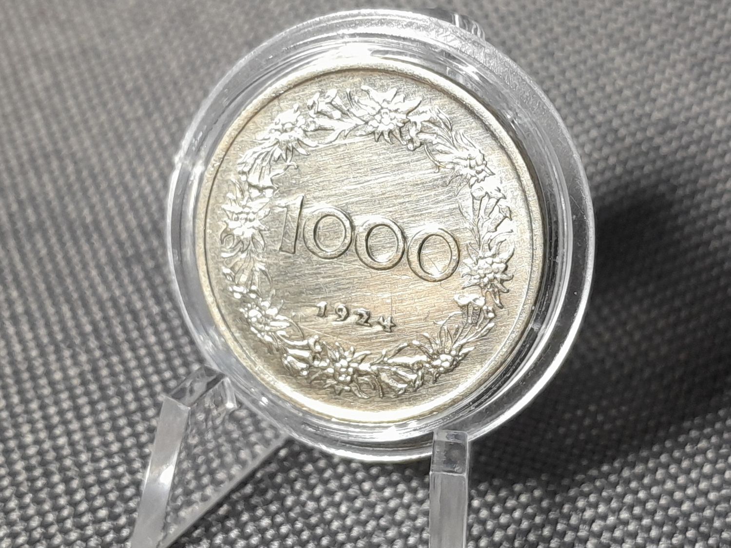 Münze Österreich 1924 1000 Kronen Tirolerin Erhaltung!!!