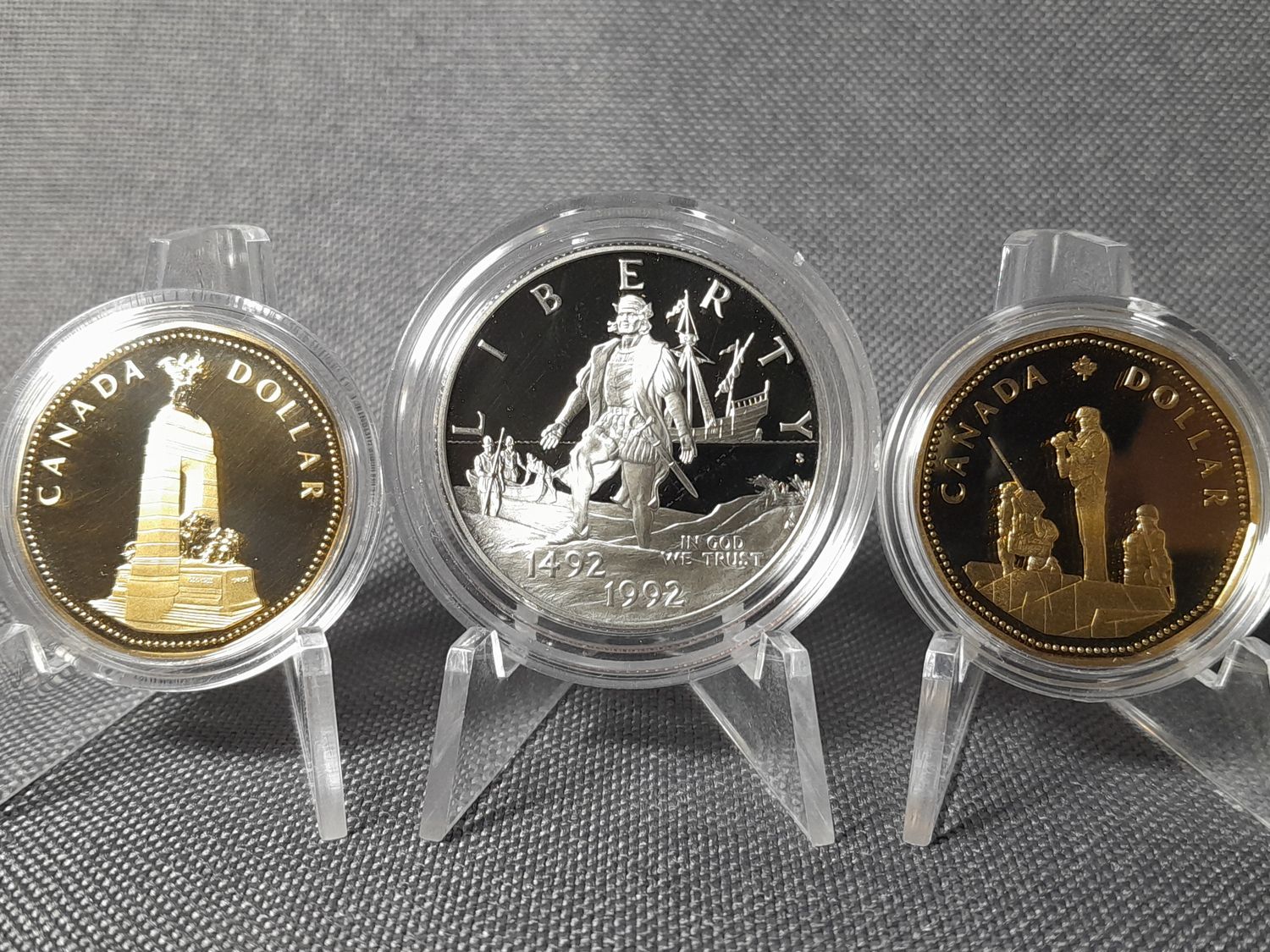 Münzen Set USA Kanada 1992 1994 1995 Half 1/2 Dollar Kolumbus Denkmal Ottawa Proof Münzen Set USA Kanada 1992 1994 1995 Half 1/2 Dollar Kolumbus Denkmal Ottawa Proof