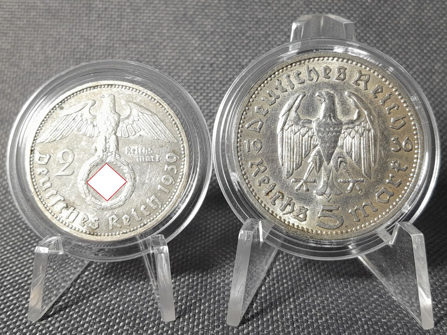 Silbermünzen Set Drittes Reich 1936 1939 A 2 5 Reichsmark Berlin Hindenburg