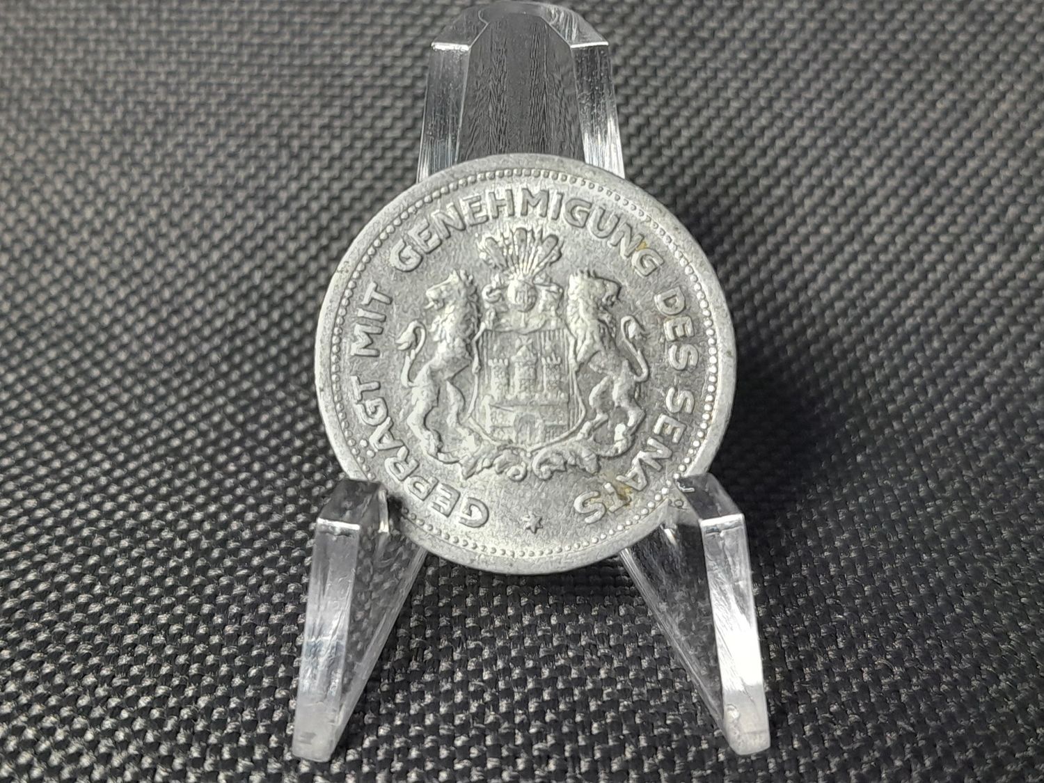 Münze Weimarer Republik 1923 1/100 Verrechnungsmarke Hamburg