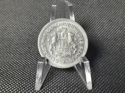 Münze Weimarer Republik 1/100 Verrechnungsmarke 1923 Hamburg Münze Weimarer Republik 1/100 Verrechnungsmarke 1923 Hamburg