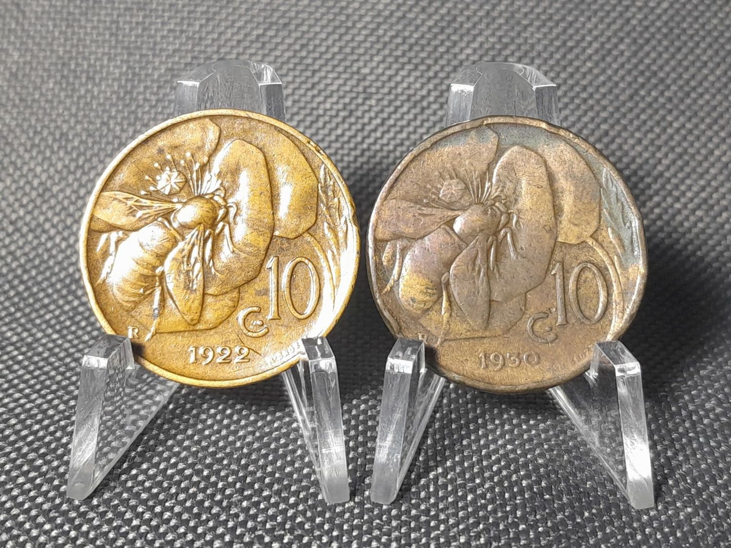 Münzen Set Italien 1922 1930 10 Centesimi Honigbiene Vittorio III.