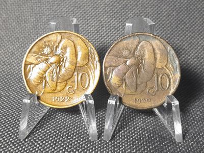 Münzen Set Italien 1922 1930 10 Centesimi Honigbiene Vittorio III. Münzen Set Italien 1922 1930 10 Centesimi Honigbiene Vittorio III.