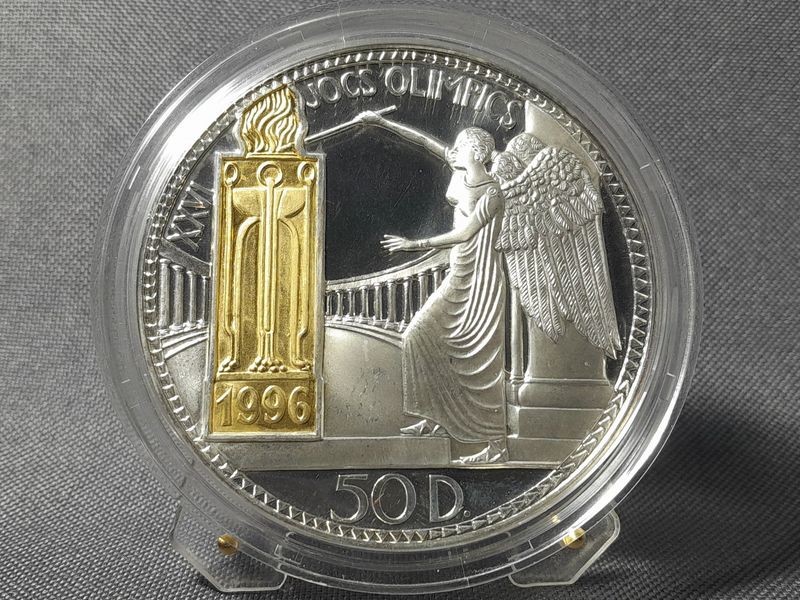 Silbermünze Andorra 1995 50 Diners Olympiade 1996 Engel Feuer Inlay Gilded PP Proof Selten 5 Oz Unze Silbermünze Andorra 1995 50 Diners Olympiade 1996 Engel Feuer Inlay Gilded PP Proof Selten 5 Oz Unze