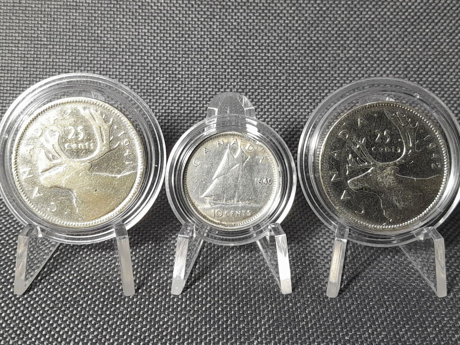 Silbermünzen Set Kanada 1940 1941 1942 10 25 Cents King George VI. Erhaltung Silbermünzen Set Kanada 1940 1941 1942 10 25 Cents King George VI. Erhaltung