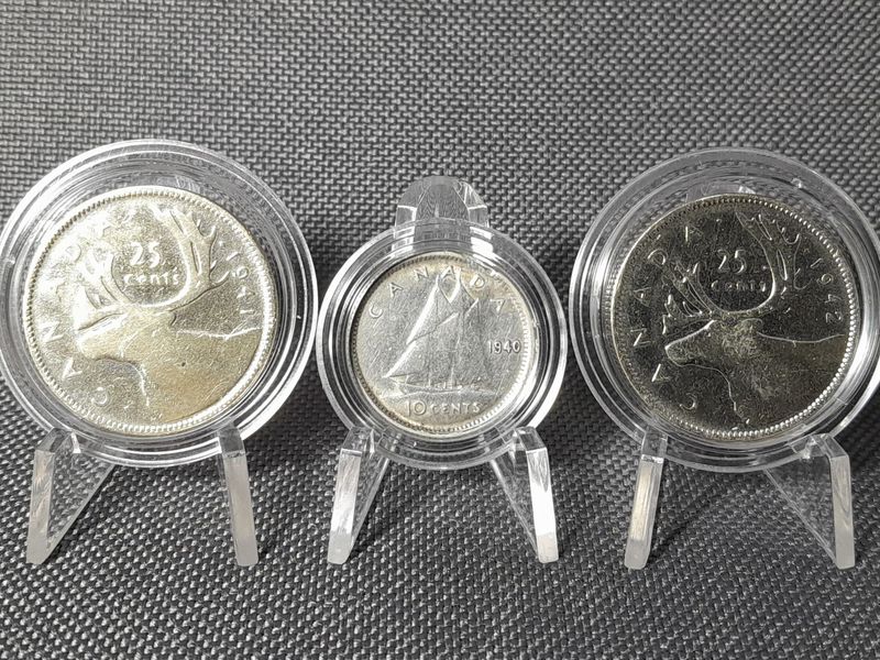 Silbermünzen Set Kanada 1940 1941 1942 10 25 Cents King George VI. Erhaltung Silbermünzen Set Kanada 1940 1941 1942 10 25 Cents King George VI. Erhaltung
